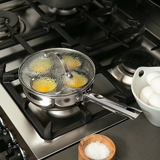 Design Imports Stainless Steel 4- Egg Poacher Set