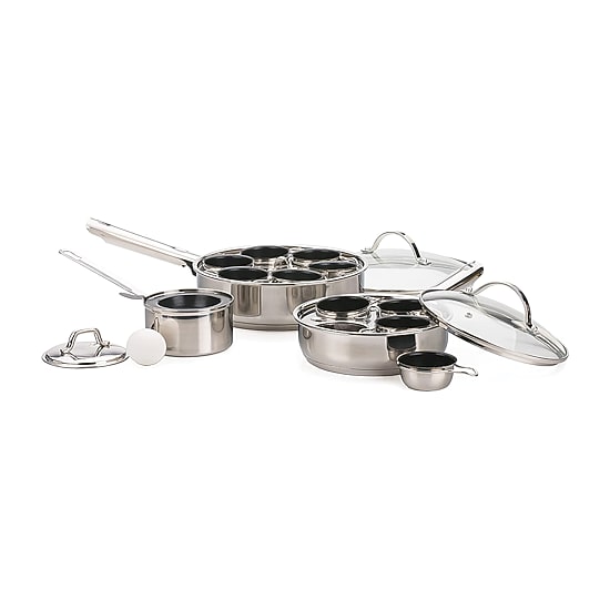 Design Imports Stainless Steel 4- Egg Poacher Set