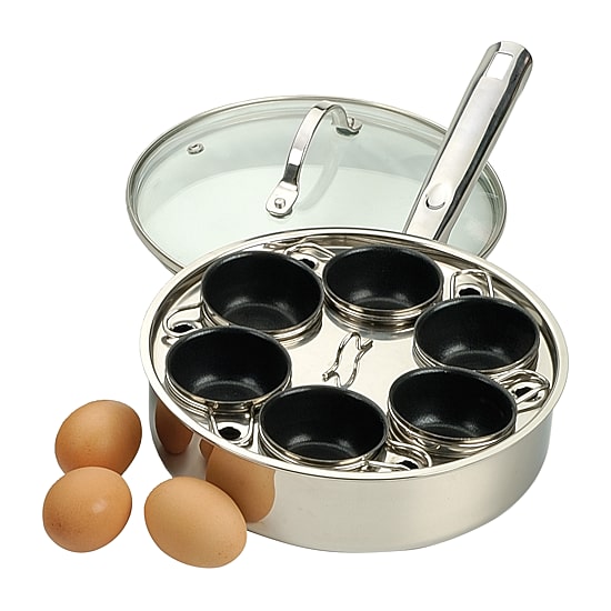 Design Imports Stainless Steel 6- Egg Poacher Set