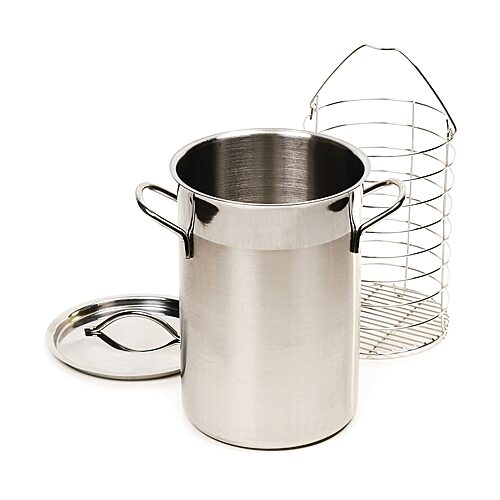 Rsvp International Endurance 18/8 Stainless Steel 8"x6"x9" Asparagus Steamer Pot Lid - Silver