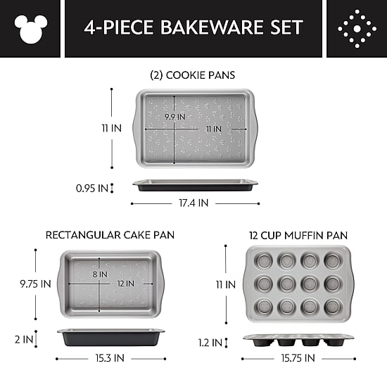Farberware Disney Bake with Mickey Mouse 4-pc. Bakeware Set