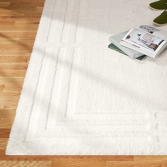 Town And Country Cloud Shag Geometric Washable Indoor Rectangular Area Rug