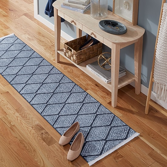 Town And Country Rein Diamond Washable 12" X 84" Indoor Rectangular Runner