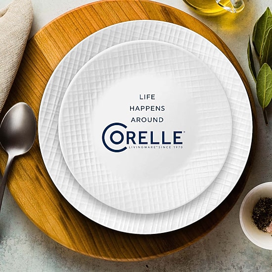 Corelle Linen Weave 12-pc. Glass Dinnerware Set