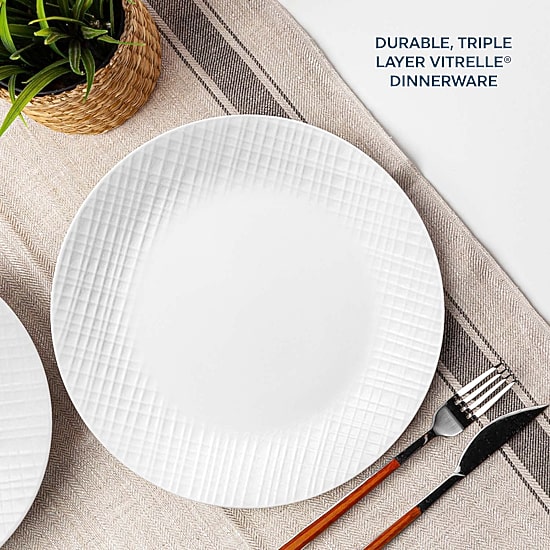 Corelle Linen Weave 12-pc. Glass Dinnerware Set