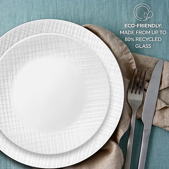 Corelle Linen Weave 12-pc. Glass Dinnerware Set