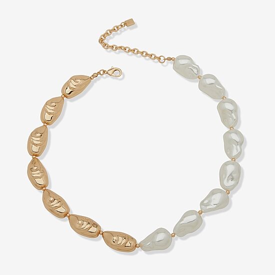 Worthington Gold Tone Womens 17 Inch Collar Necklace