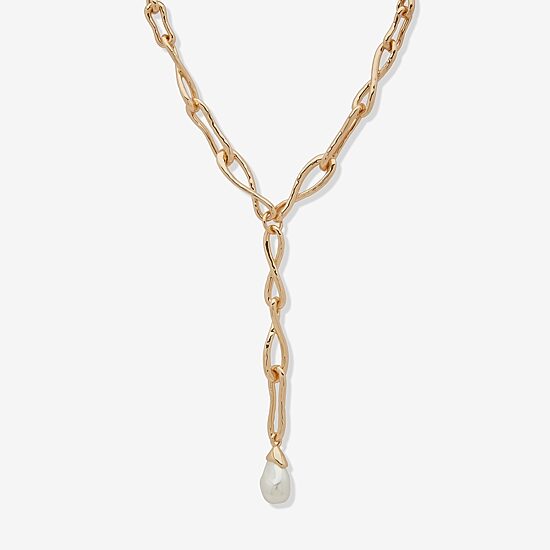Worthington Gold Tone Womens 18 Inch Y Necklace
