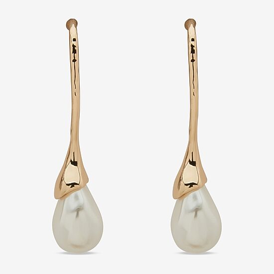 Worthington Gold Tone Womens Simulated Pearl Drop Earrings