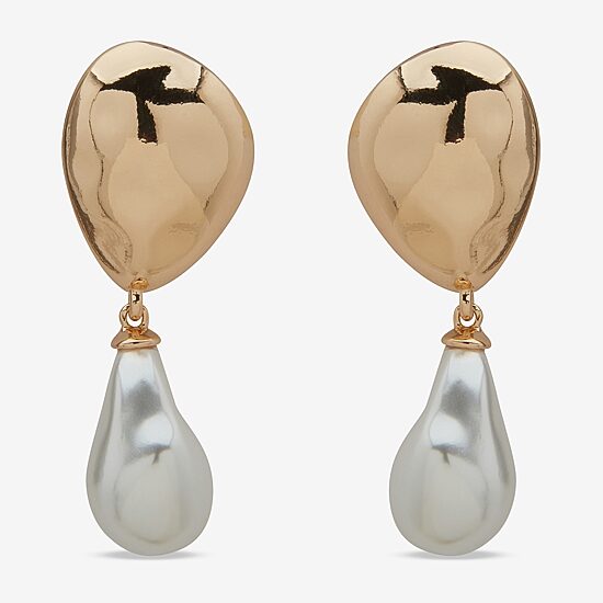 Worthington Gold Tone Womens Simulated Pearl Drop Earrings