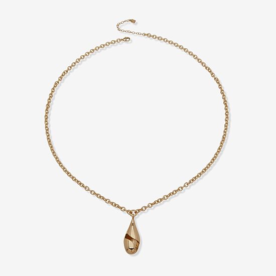 Worthington Gold Tone Womens 34 Inch Pendant Necklace