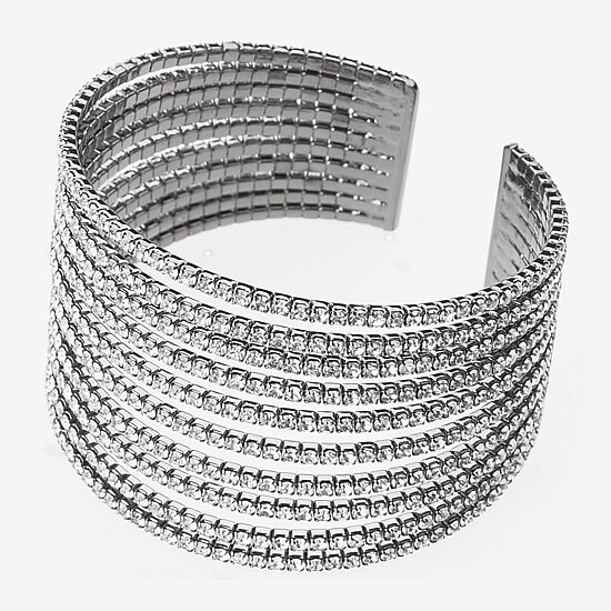 Bijoux Bar Black Womens Glass Cuff Bracelet