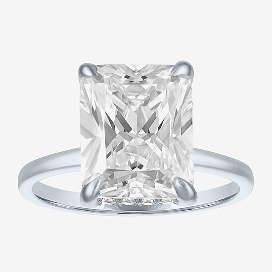 Bridal Addiction (E-F / Vs1-Vs2) Womens 4 1/7 Ct. T.W. Lab Grown White Diamond 14K Gold Rectangular Solitaire Engagement Ring