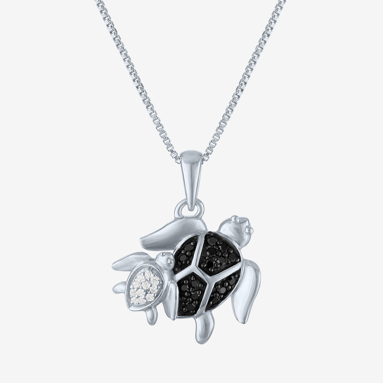 Turtles (Gh/Si2 I1) Womens 1/10 CT. T.W. Lab Grown Diamond Sterling Silver 18 Inch Pendant Necklace