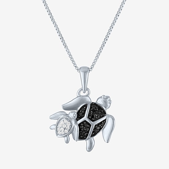 Turtles (Gh/Si2 I1) Womens 1/10 CT. T.W. Lab Grown Diamond Sterling Silver 18 Inch Pendant Necklace