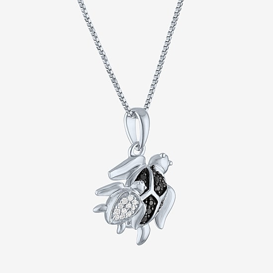 Turtles (Gh/Si2 I1) Womens 1/10 CT. T.W. Lab Grown Diamond Sterling Silver 18 Inch Pendant Necklace