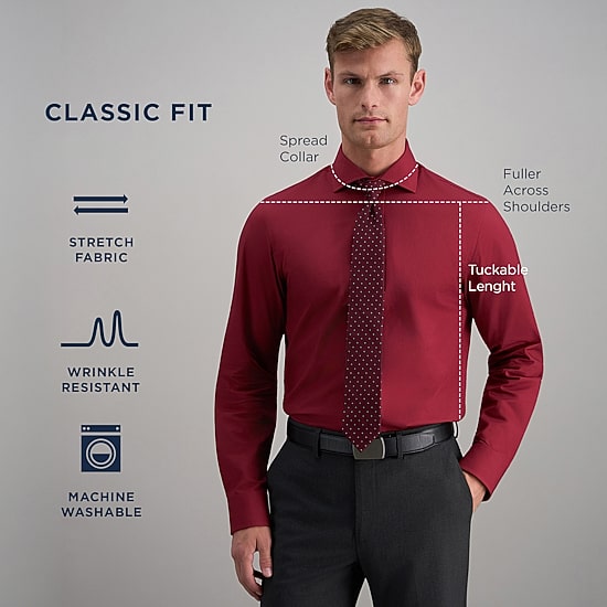 Haggar Premium Comfort Mens Slim Fit Long Sleeve Dress Shirt