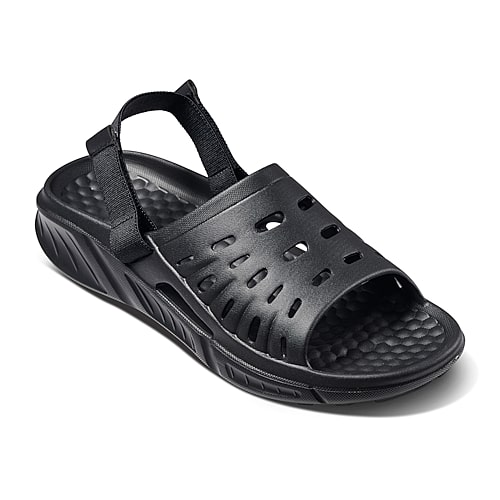 Joybees Womens Graphic Trekking Slide Sandals In Black