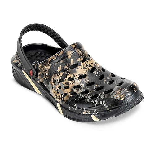 Joybees Graphic Trekking Womens Round Closed Toe Clogs In Black