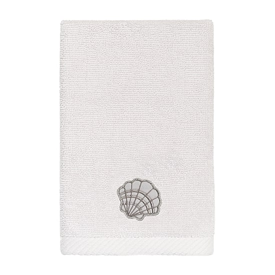 Linum Home Textiles Shell Row 2-pc. Embellished Fingertip Towel