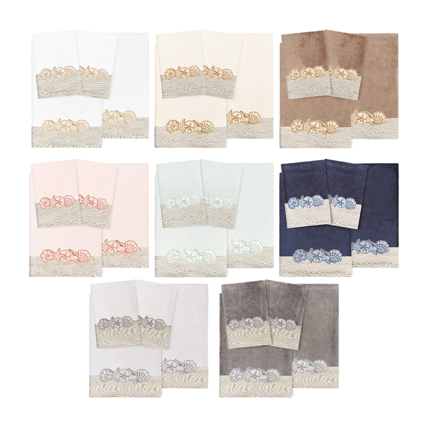 Linum Home Textiles Shell Row 4-pc. Bath Towel Set