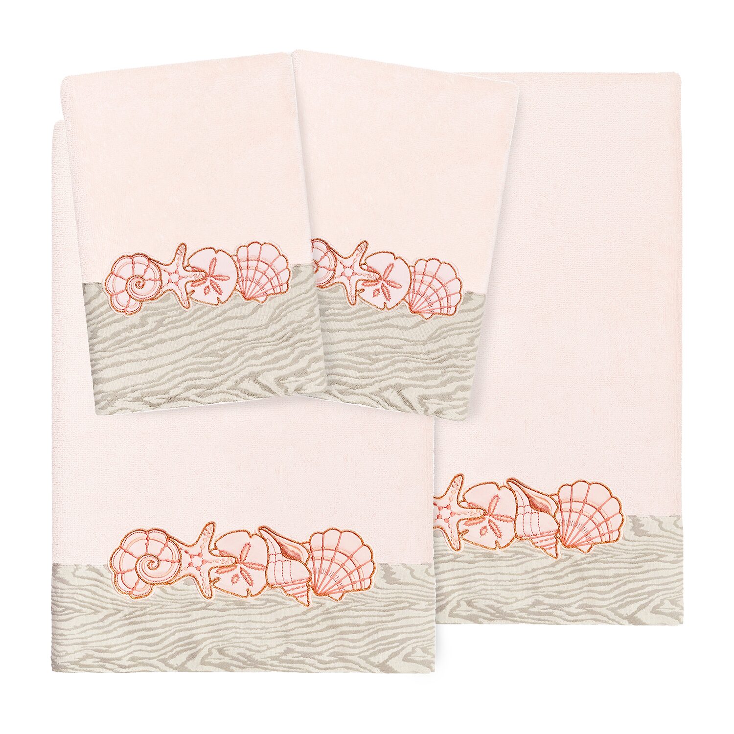 Linum Home Textiles Shell Row 4-pc. Bath Towel Set