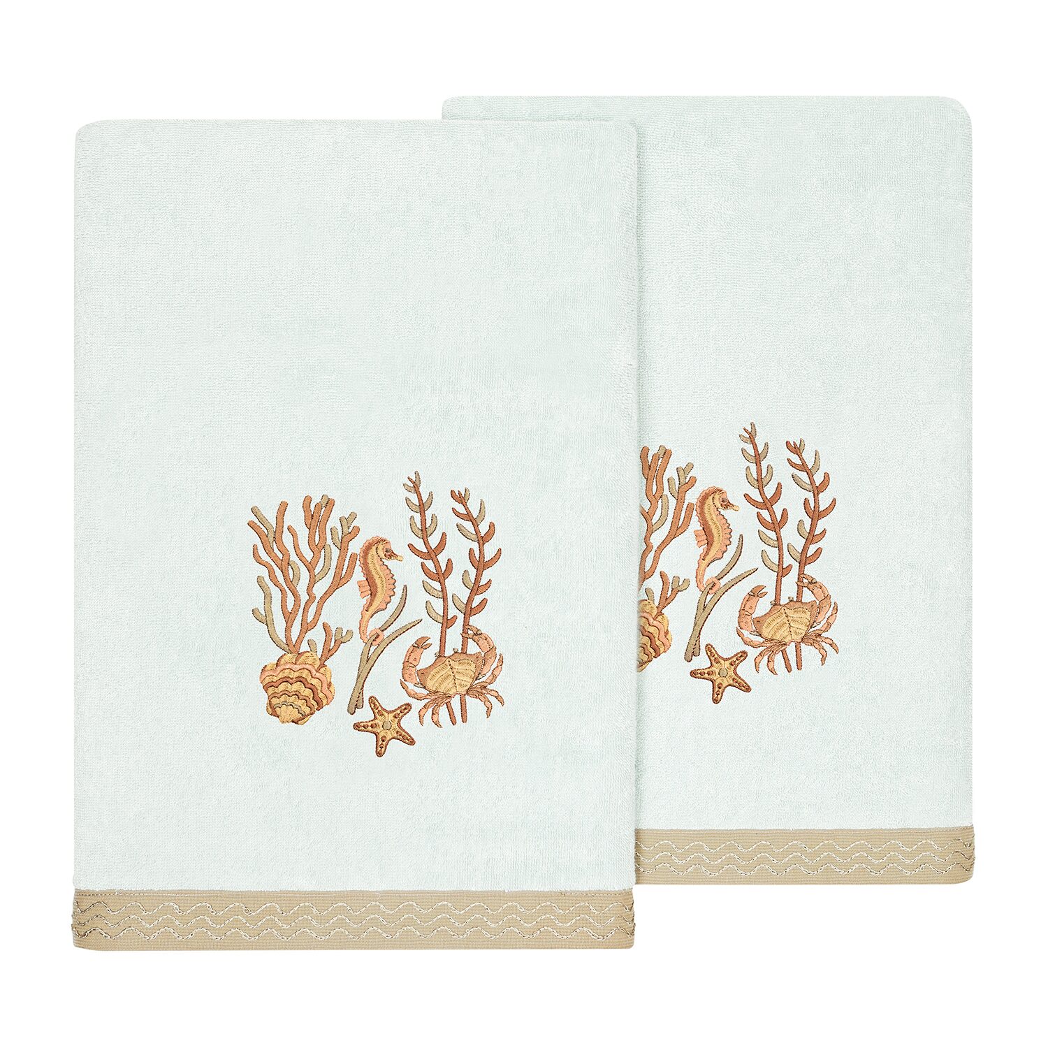 Linum Home Textiles Aaron 2-pc. Embellished Bath Towel