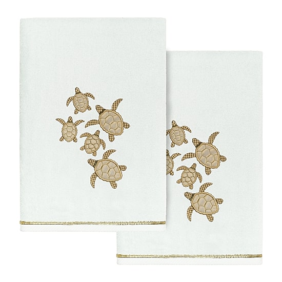 Linum Home Textiles Tortuga 2-pc. Embellished Animal Bath Towel