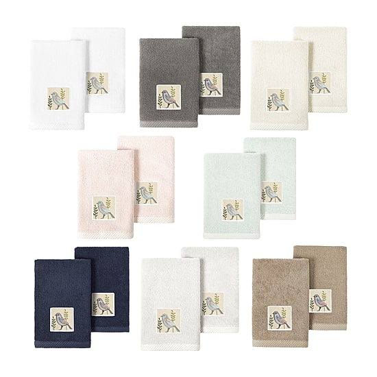 Linum Home Textiles Belinda 2-pc. Embellished Fingertip Towel