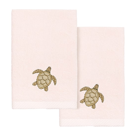 Linum Home Textiles Tortuga 2-pc. Embellished Fingertip Towel