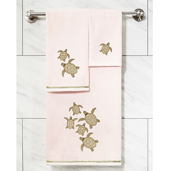 Linum Home Textiles Tortuga 2-pc. Embellished Fingertip Towel