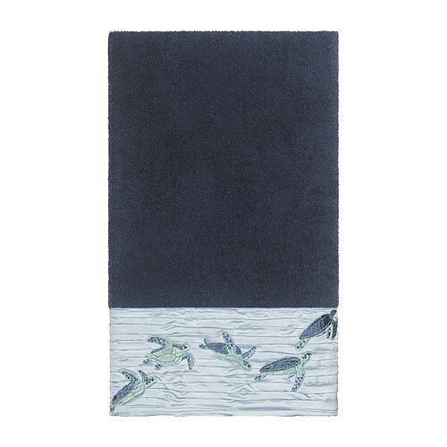 Linum Home Textiles Mia Embellished Animal Bath Towel, One Size, Blue