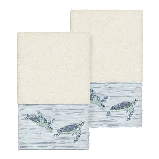 Linum Home Textiles Mia 2-pc. Embellished Hand Towel