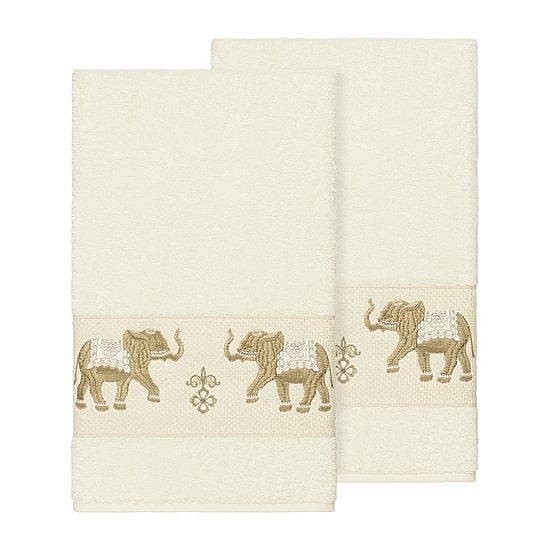 Linum Home Textiles Quinn 2-pc. Embellished Animal Bath Towel