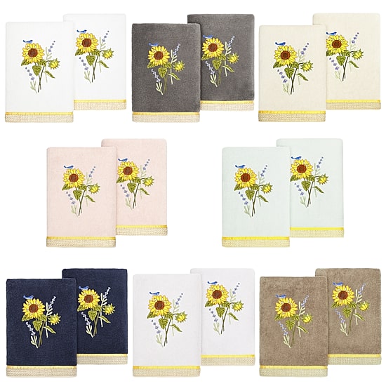 Linum Home Textiles Girasol 2-pc. Embellished Hand Towel