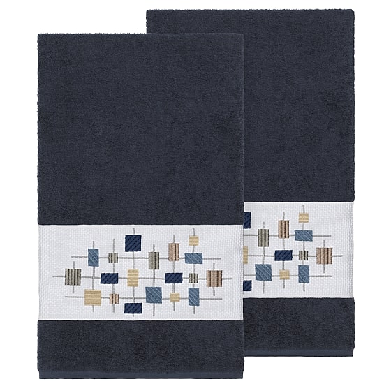 Linum Home Textiles Khloe 2-pc. Embellished Geometric Bath Towel
