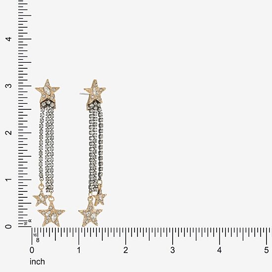 Bijoux Bar Two Tone Womens Glass Star Hypoallergenic Drop Earrings