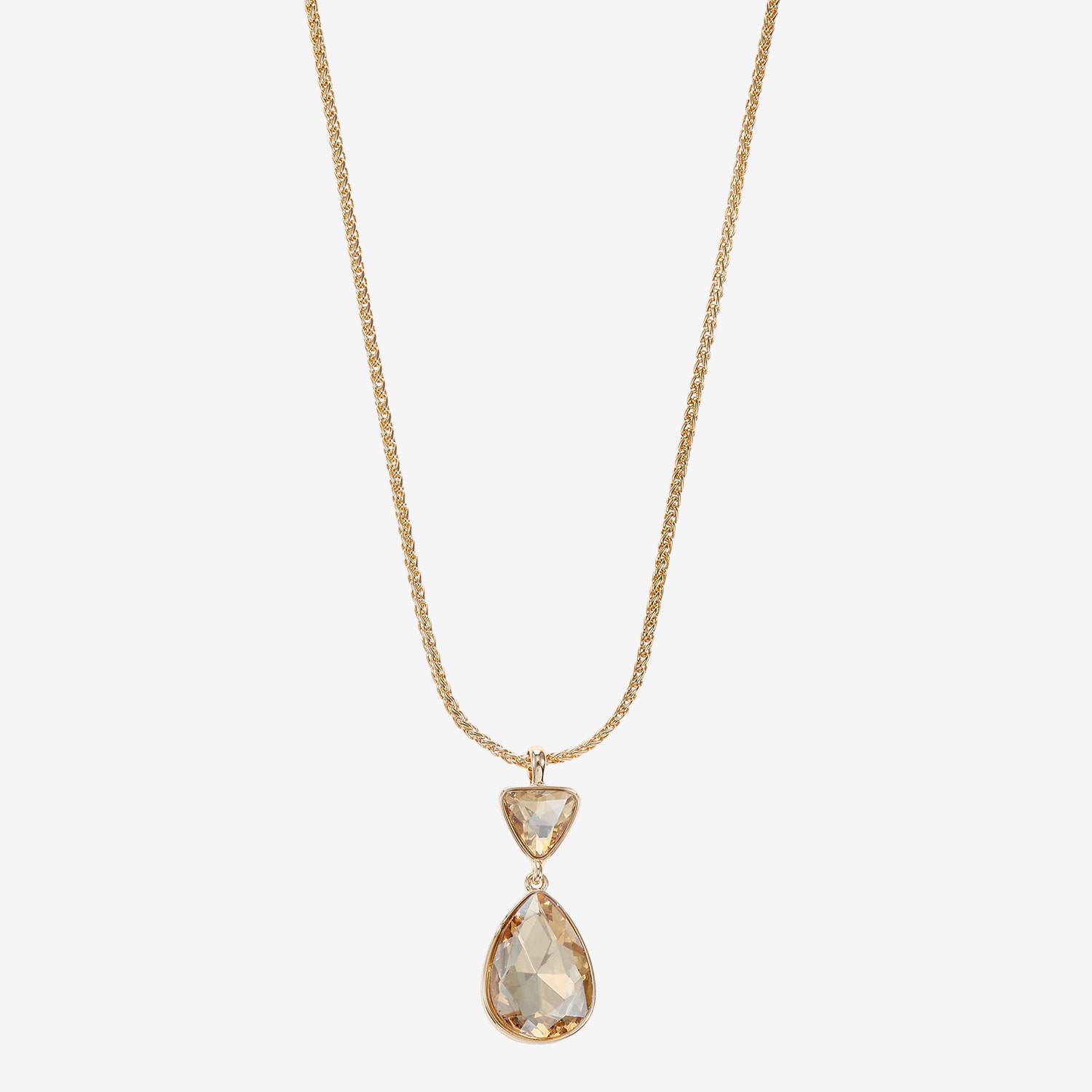 Monet Jewelry Gold Tone Womens Glass Triangle 17 Inch Pendant Necklace