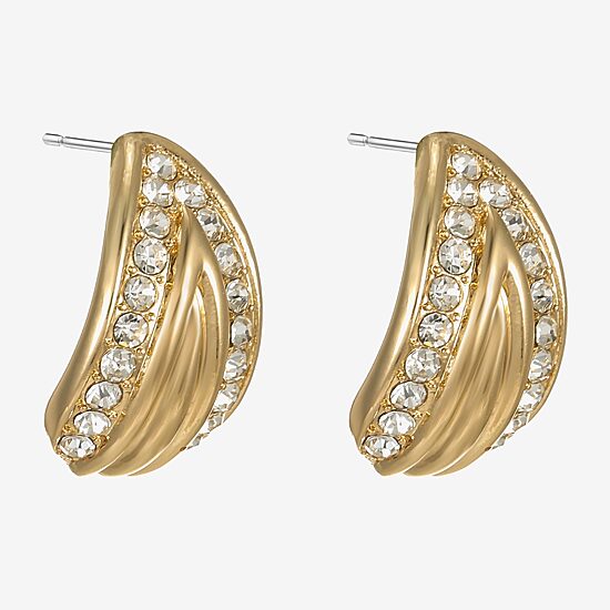Monet Jewelry Gold Tone Pave Glass 22mm Pear Stud Earrings