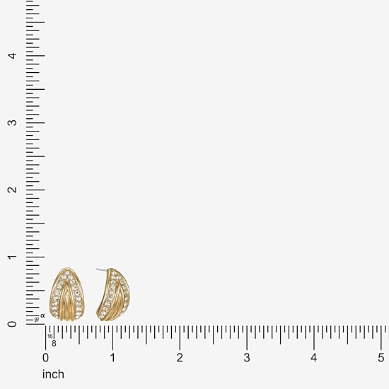 Monet Jewelry Gold Tone Pave Glass 22mm Pear Stud Earrings