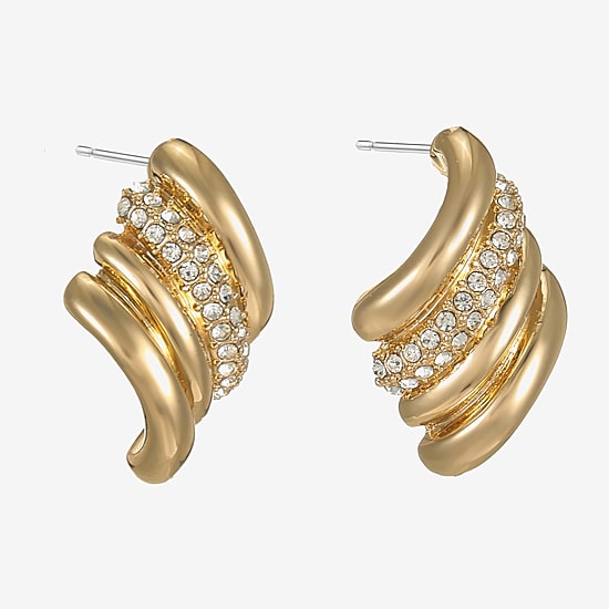 Monet Jewelry Pave Glass 23mm Diamond Stud Earrings