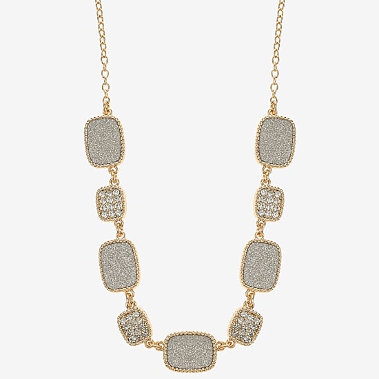 Monet Jewelry Gold Tone Womens 18 Inch Collar Necklace