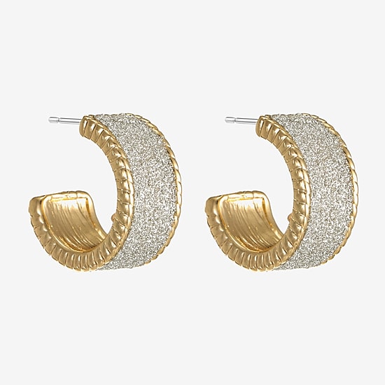 Monet Jewelry Gold Tone Rope Twist Womens 18mm Hypoallergenic Hoop Earrings