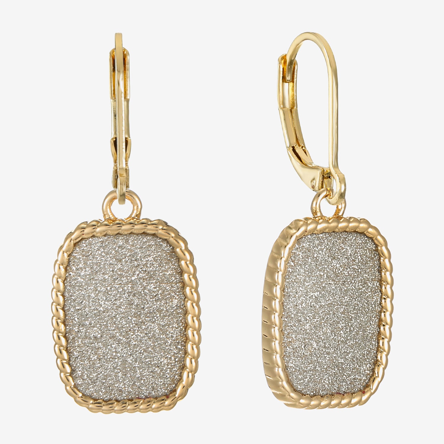 Monet Jewelry Rope Twist Womens Rectangular Drop Earrings