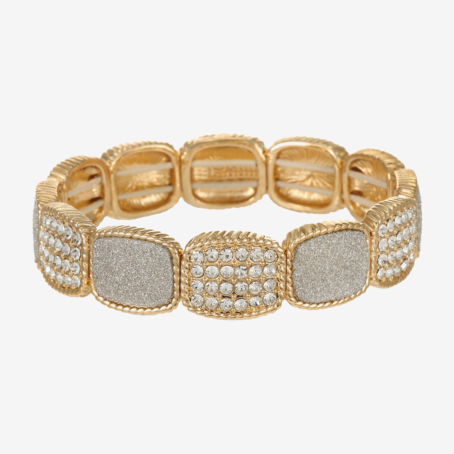 Monet Jewelry Rope Twist Womens Glass Rectangular Stretch Bracelet