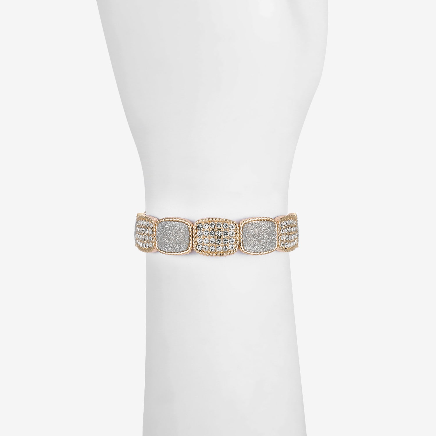 Monet Jewelry Rope Twist Womens Glass Rectangular Stretch Bracelet