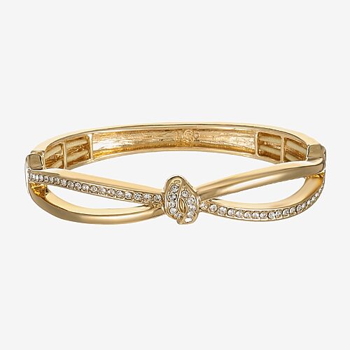 Liz Claiborne Pave Stretch Womens Glass Infinity Knot Bangle Bracelet, One Size, Yellow