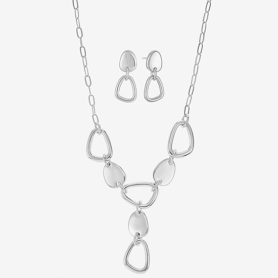 Liz Claiborne Pebble Y Necklace & Drop Earring Womens Hypoallergenic 2-pc. Jewelry Set