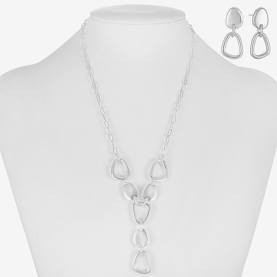 Liz Claiborne Pebble Y Necklace & Drop Earring Womens Hypoallergenic 2-pc. Jewelry Set