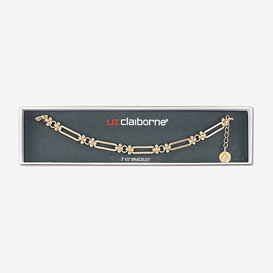 Liz Claiborne Paperclip Link Womens Strand Bracelet